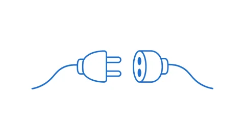 FFmpeg 실행 경로를 뜻하는 파란 분리 플러그 일러스트