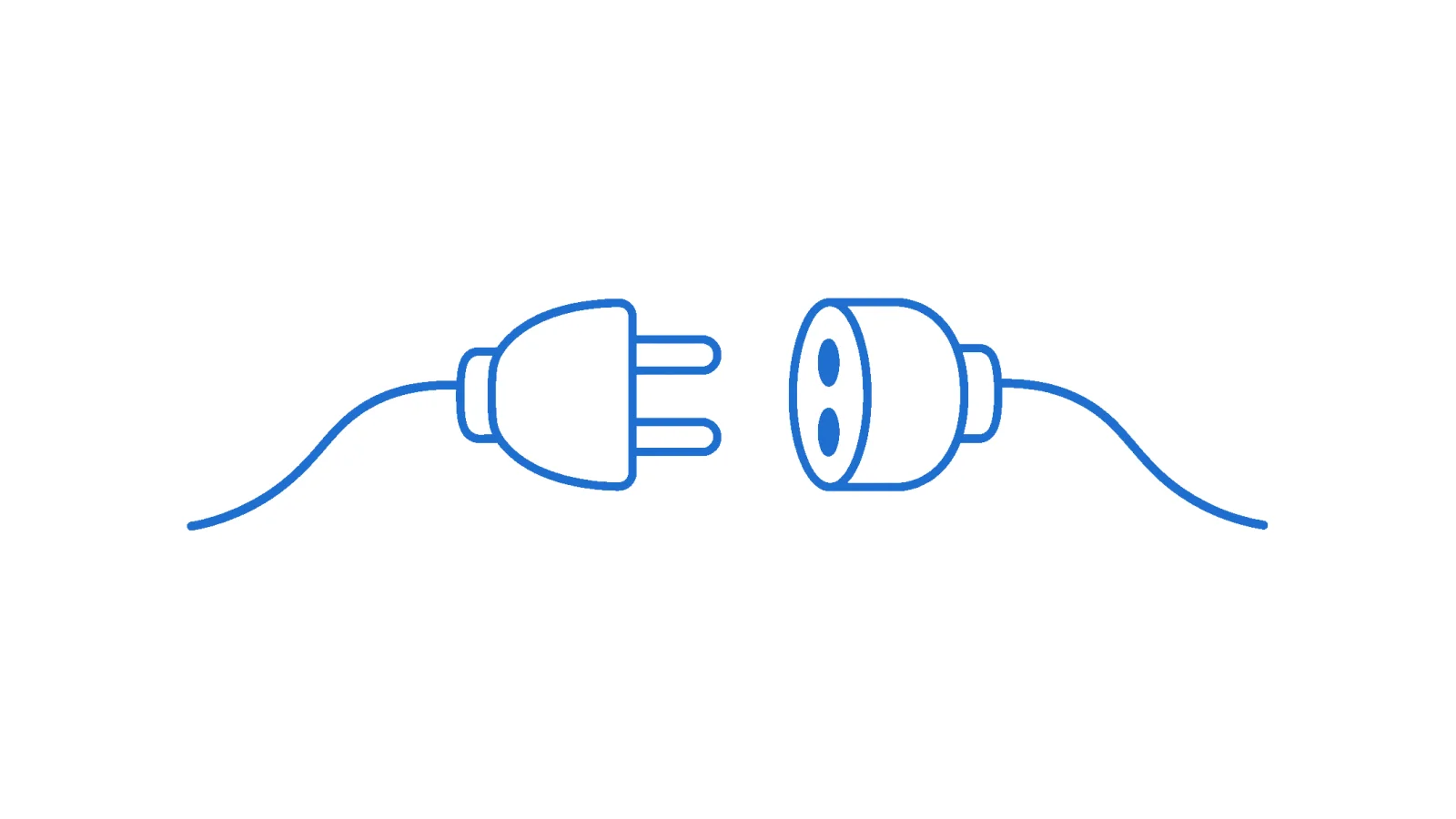 FFmpeg 실행 경로를 뜻하는 파란 분리 플러그 일러스트