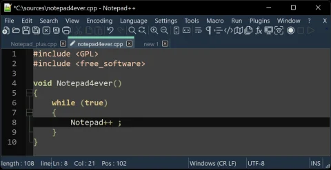 Notepad++ 화면 1