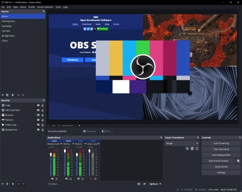 OBS Studio 화면 1