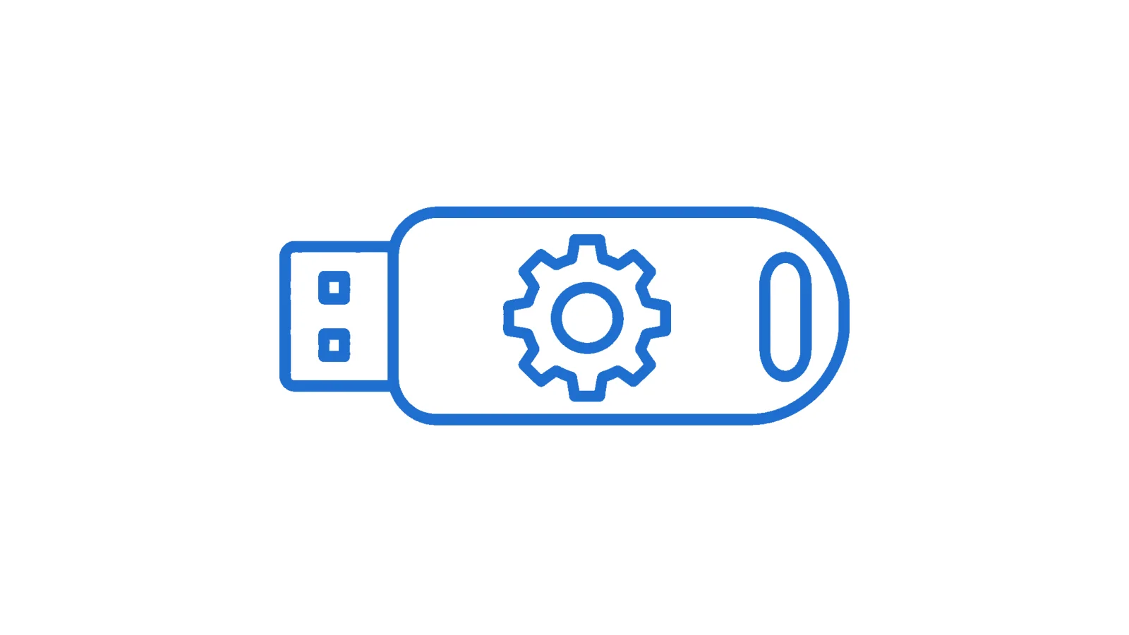 Q-Dir 휴대용 실행을 뜻하는 파란 USB 일러스트