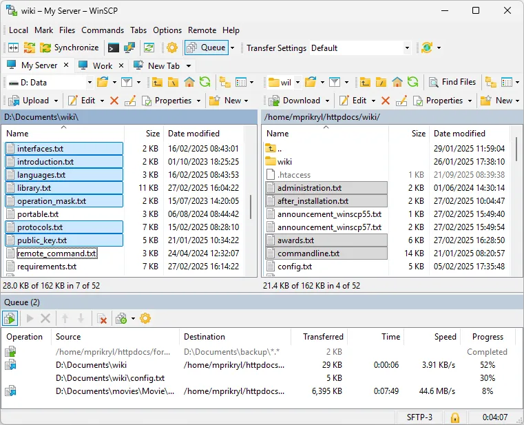 WinSCP 화면 2