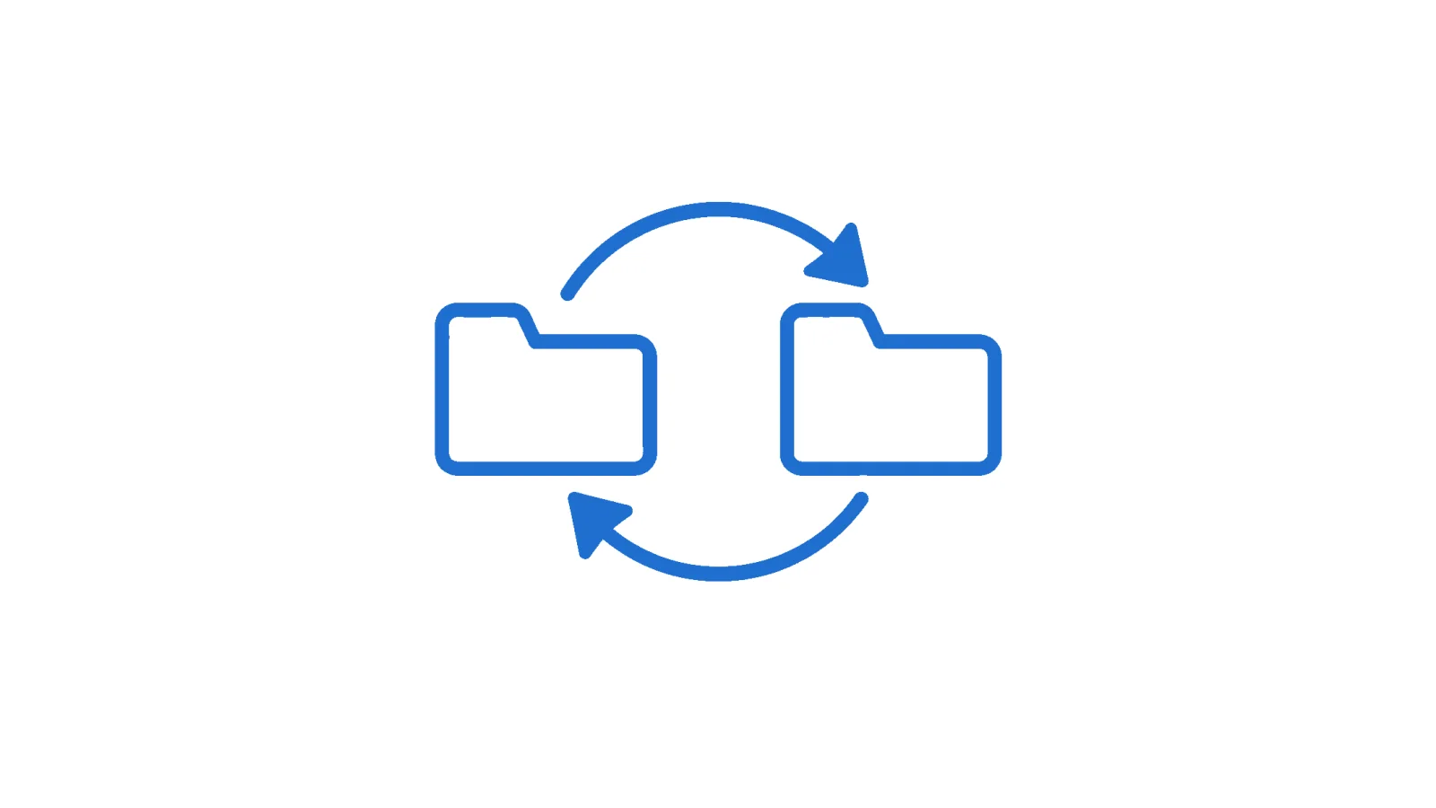WinSCP 폴더 동기화를 뜻하는 파란 양방향 폴더 일러스트