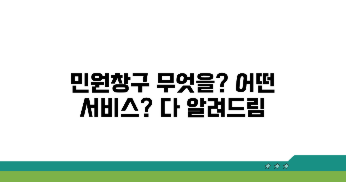 민원창구, 어떤 서비스 제공?