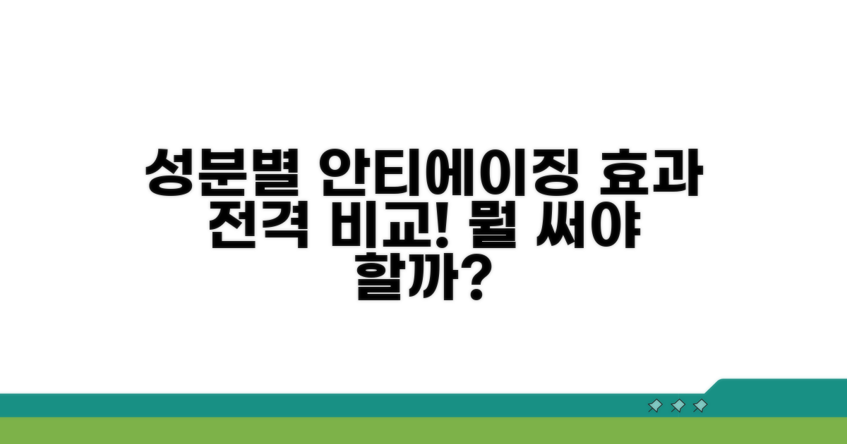성분별 안티에이징 효과 비교