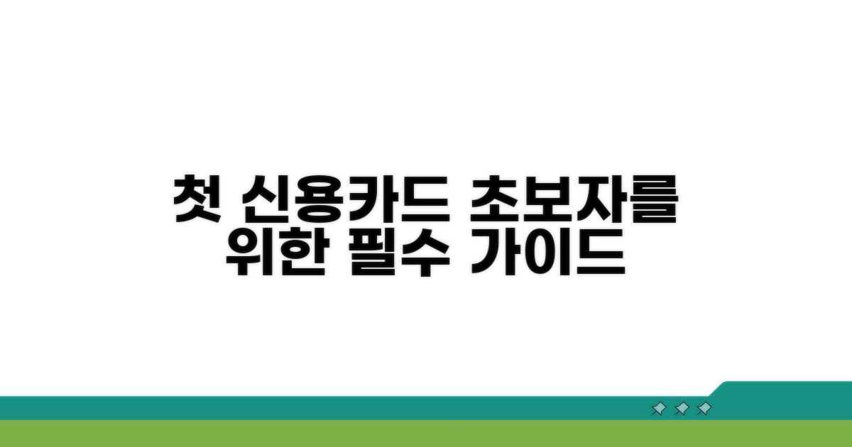 첫 신용카드 선택 가이드