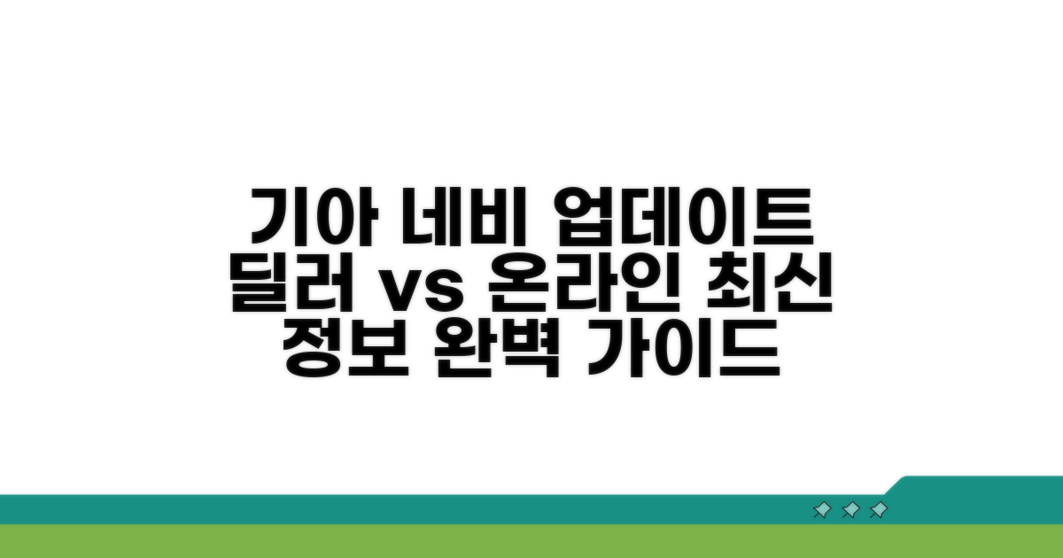 기아 네비게이션 업데이트: 딜러 vs 온라인, 최신 정보 완벽 가이드