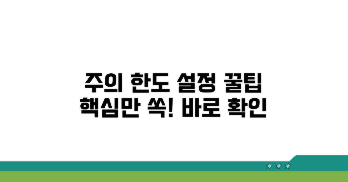 주의사항과 한도 설정 팁