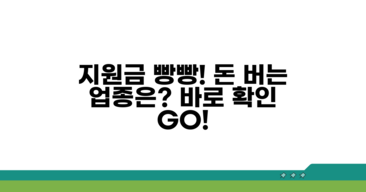 지원금 많이 주는 업종은?