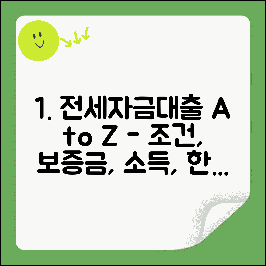 전세 대출 조건 보증금 소득 한도 | 전세자금대출 자격 완벽 가이드