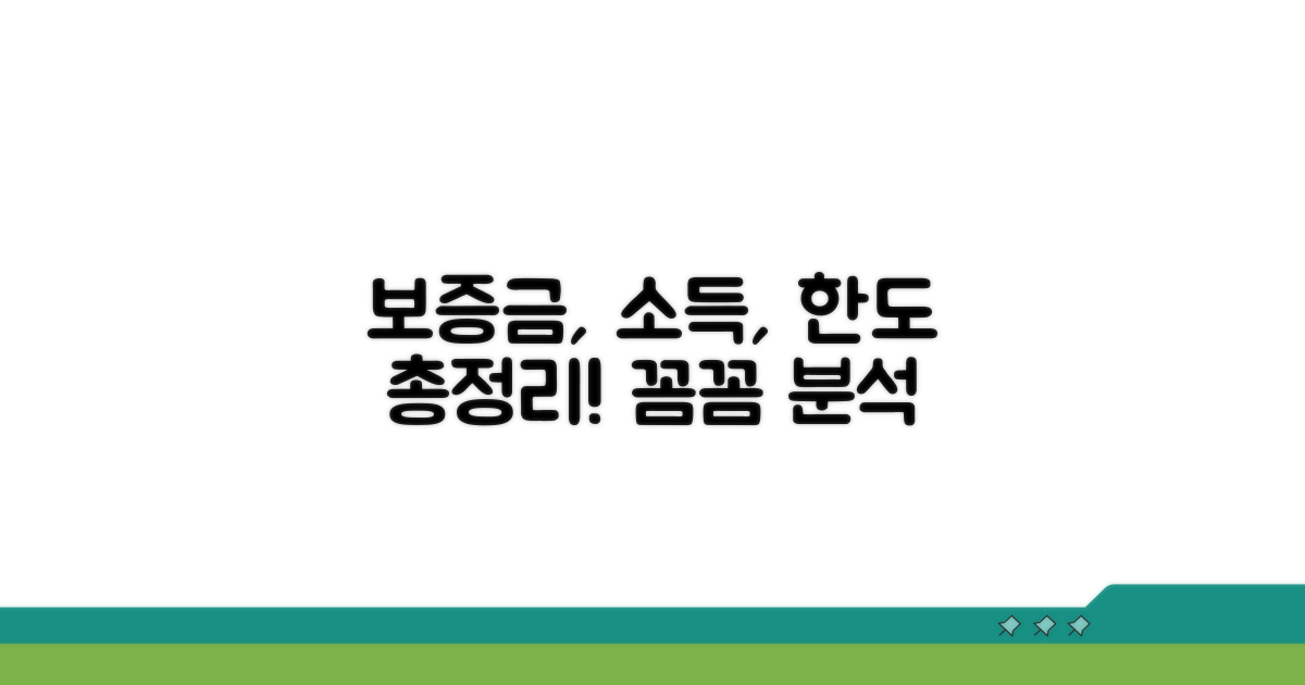 보증금, 소득, 한도 등 상세 분석