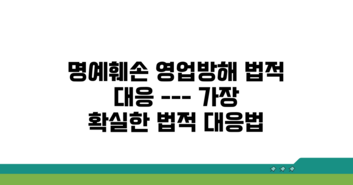 명예훼손 영업방해 법적 대응 방법
