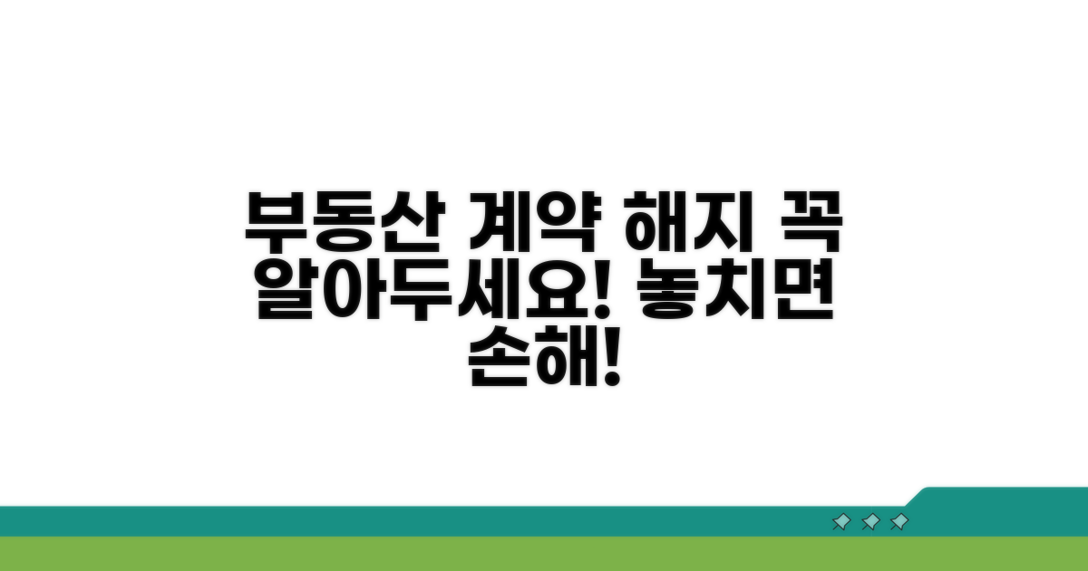 부동산 계약 해지 관련 유의사항