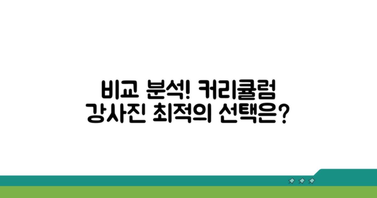 커리큘럼과 강사진 비교 분석