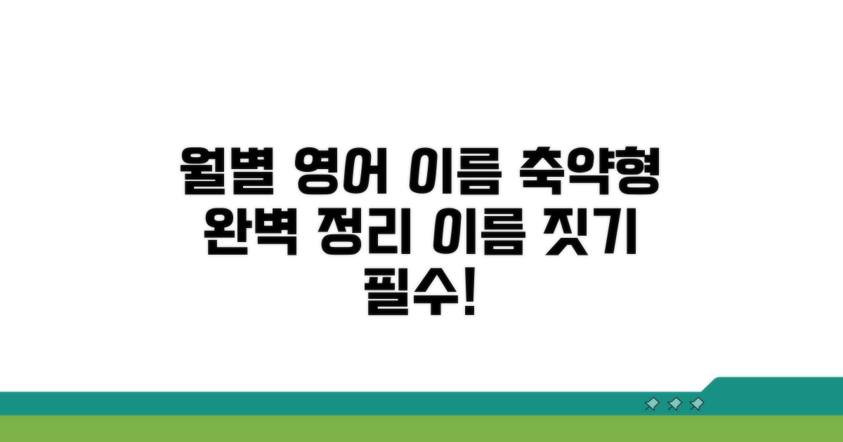 월별 영어 이름, 줄여 쓰는 축약형 완벽 정리