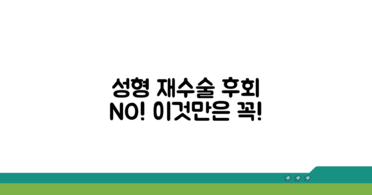 성형 재수술, 이것만은 꼭 알아두자
