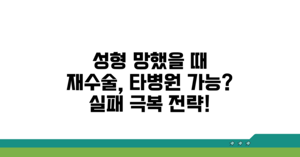 성형 망했을 때 타 병원 재수술 가능성