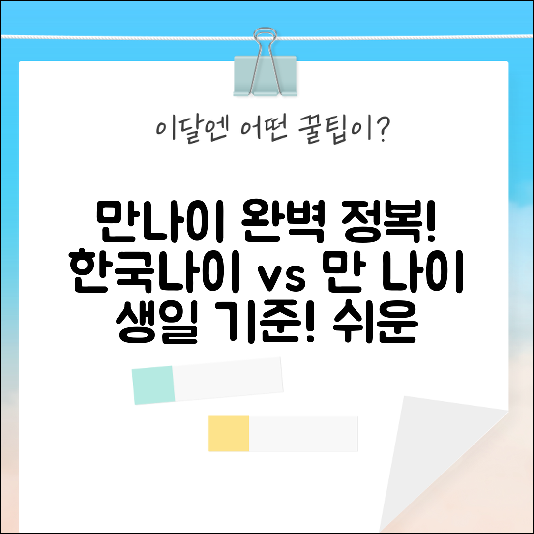 만나이 계산법 | 한국나이 vs 만나이 | 생일 기준 나이 계산