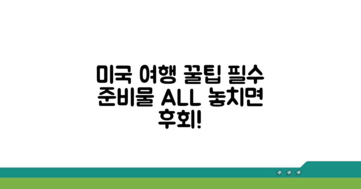 미국 여행 필수 준비물 체크리스트