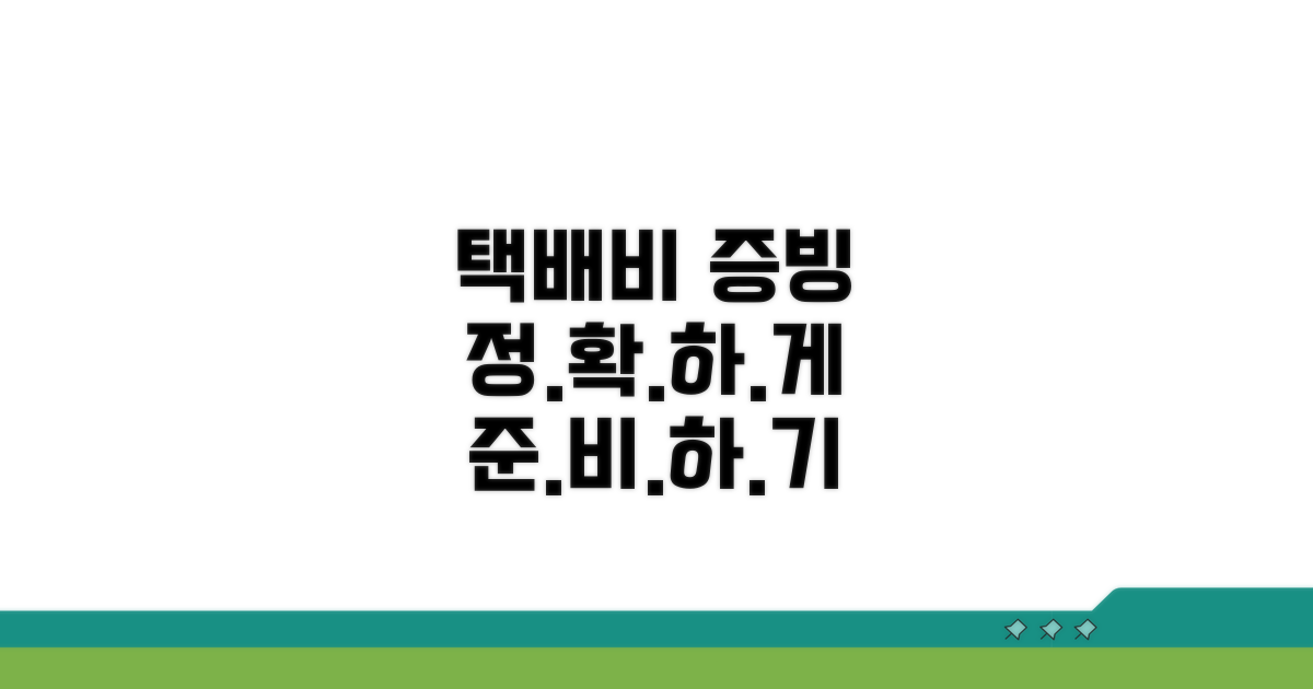 택배비 증빙 서류 준비 가이드