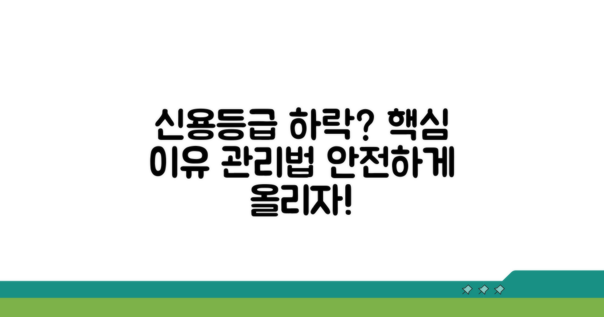 신용등급 떨어지는 이유와 관리법