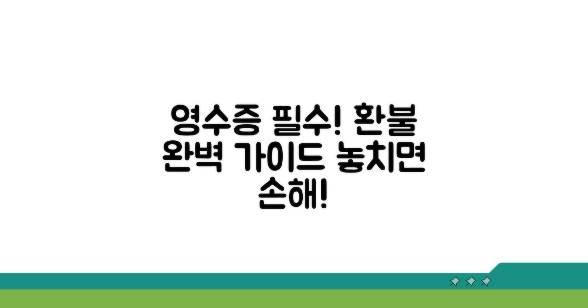 영수증 필수! 환불 절차