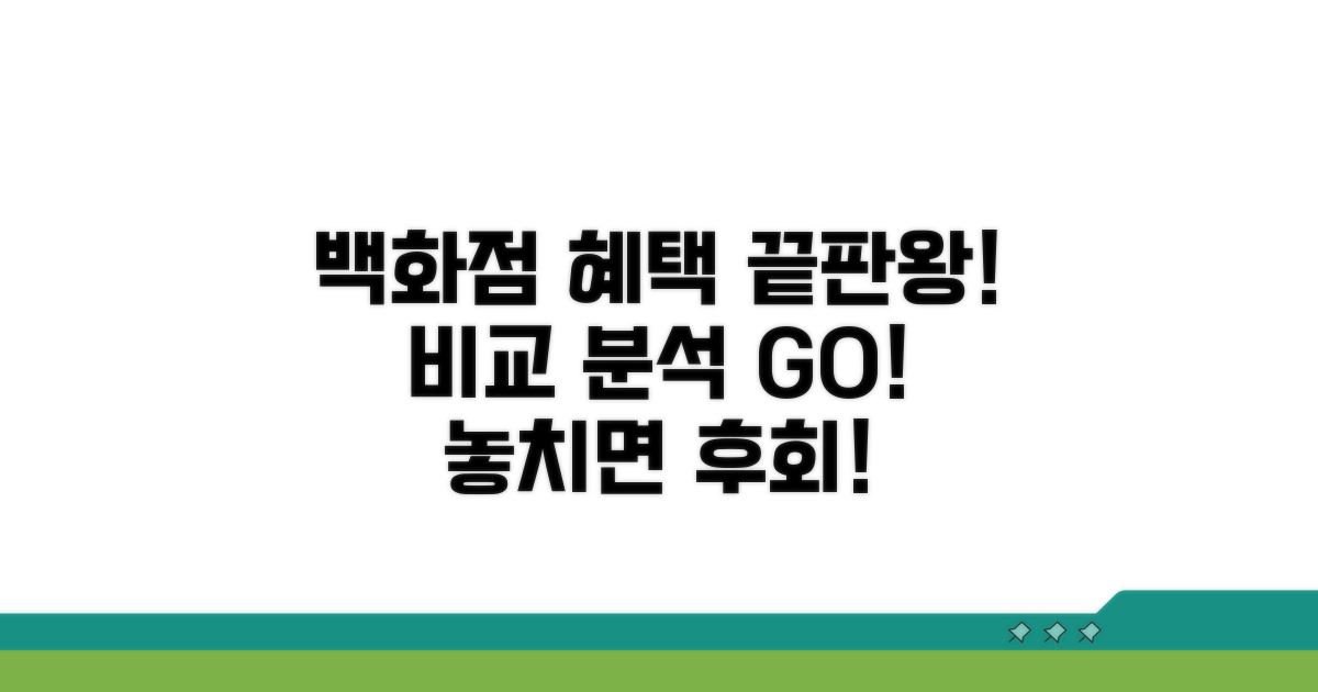 백화점별 특별 혜택 비교 분석
