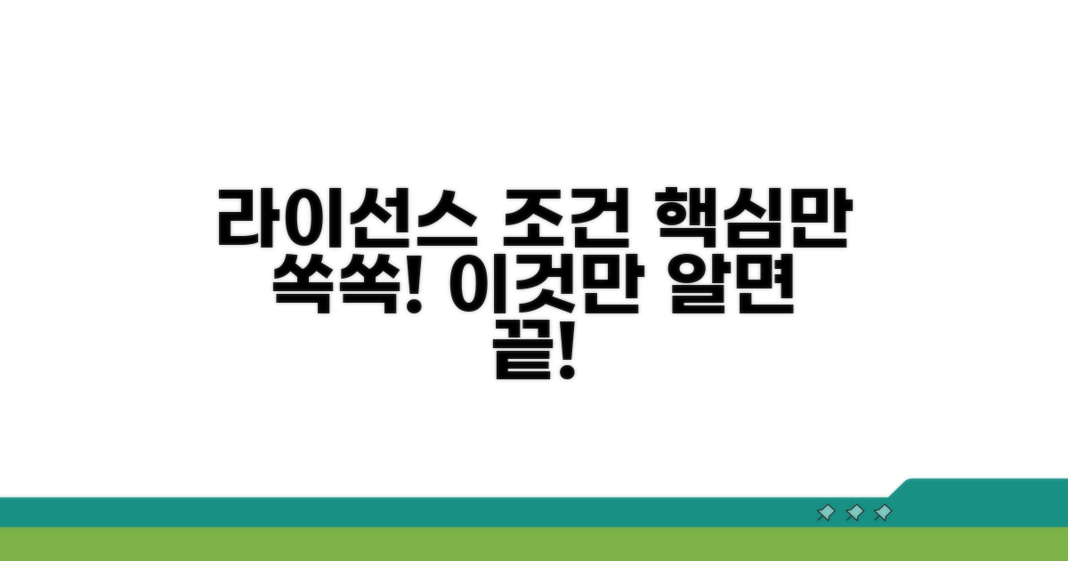 라이선스 조건, 이것만 알면 끝