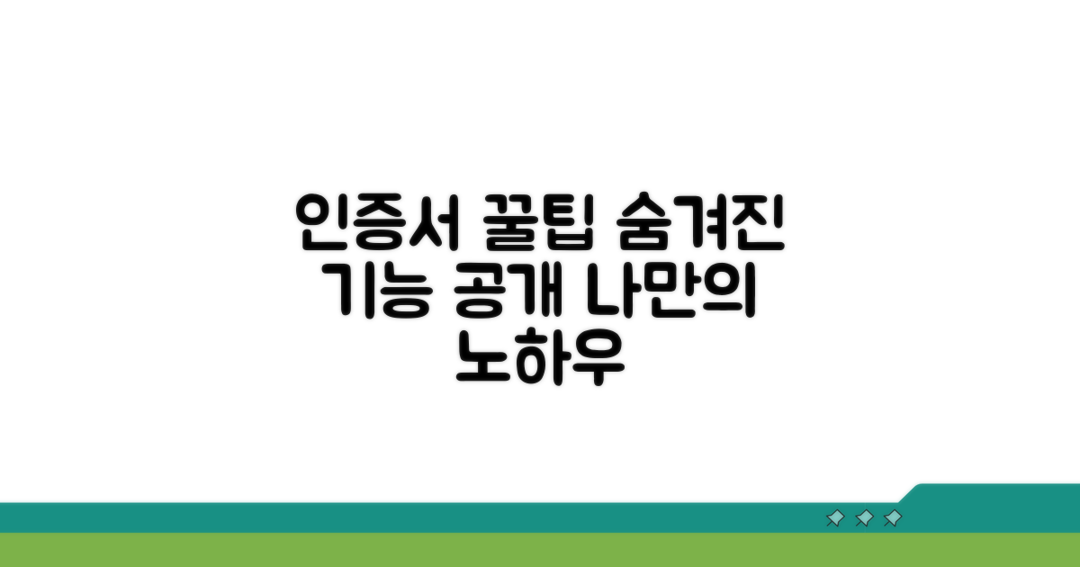 인증서 활용 꿀팁과 팁
