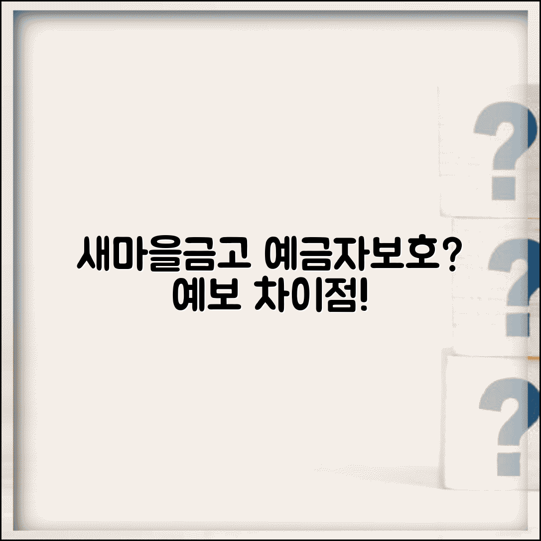 새마을금고 예금자보호 적용 여부와 예보 차이점