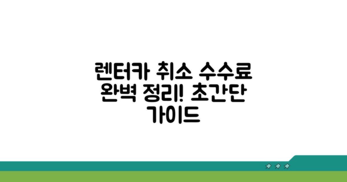 렌터카 취소 수수료 기준 완벽 정리