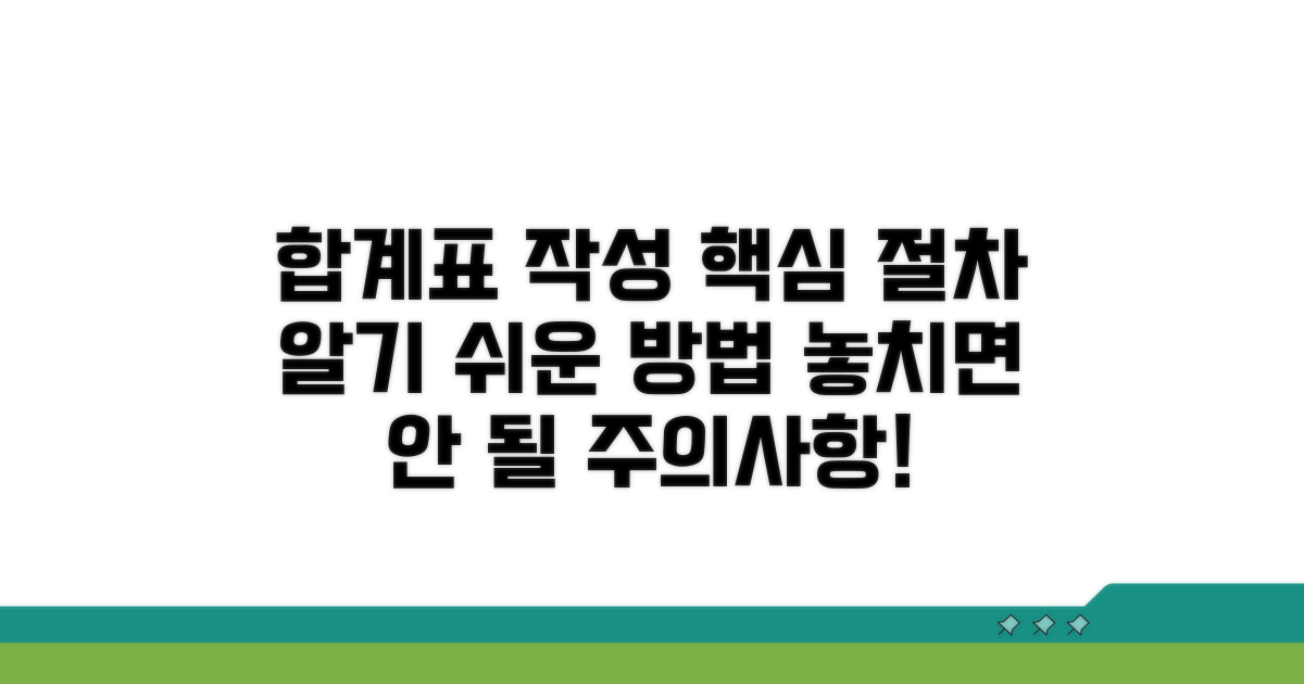합계표 작성 절차와 주의사항