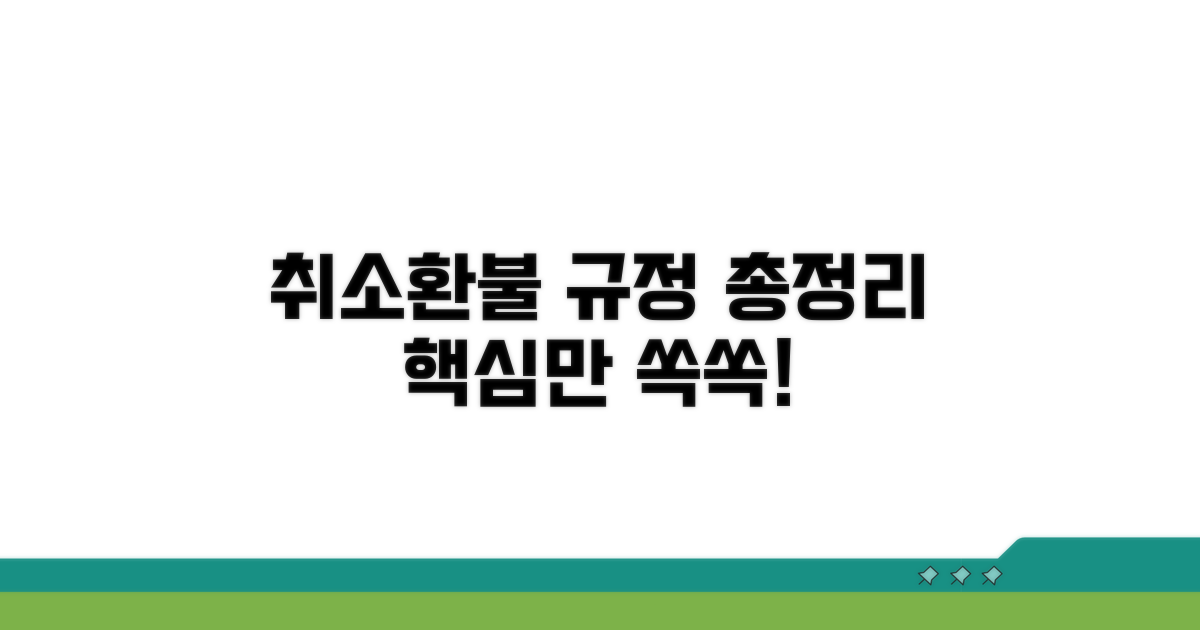 취소 및 환불 규정 상세 안내