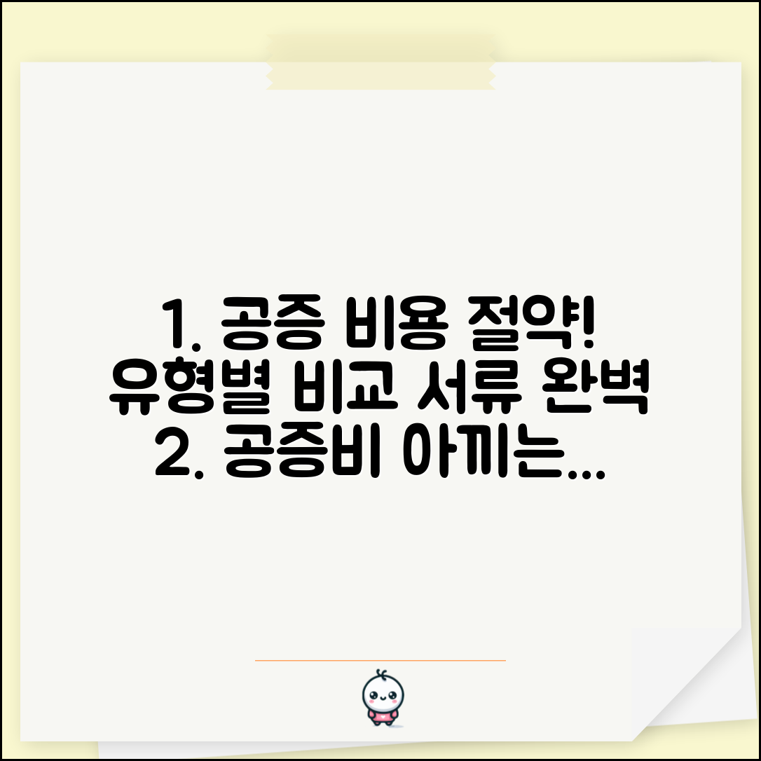 공증 비용수수료 절약 노하우 | 유형별 비교 및 필수 서류 완벽 가이드