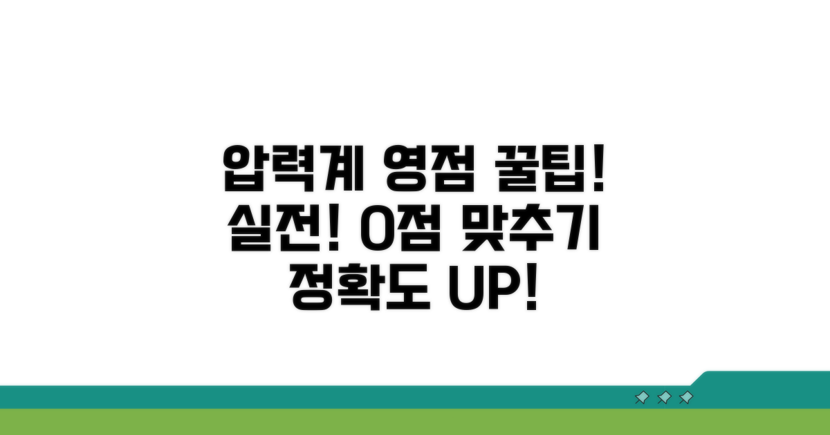 실전! 압력계 영점 조정 방법