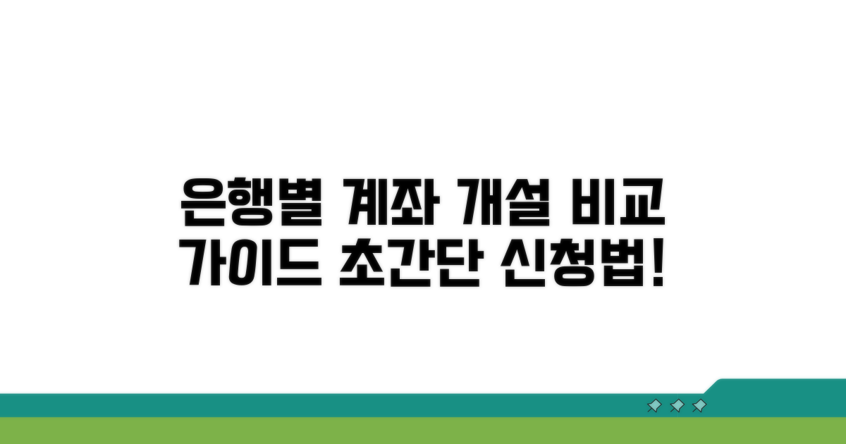 은행별 계좌 개설 절차 비교