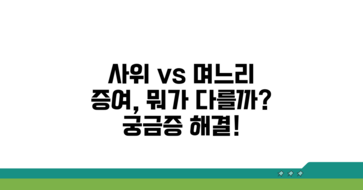 사위 증여, 며느리 증여 차이는?