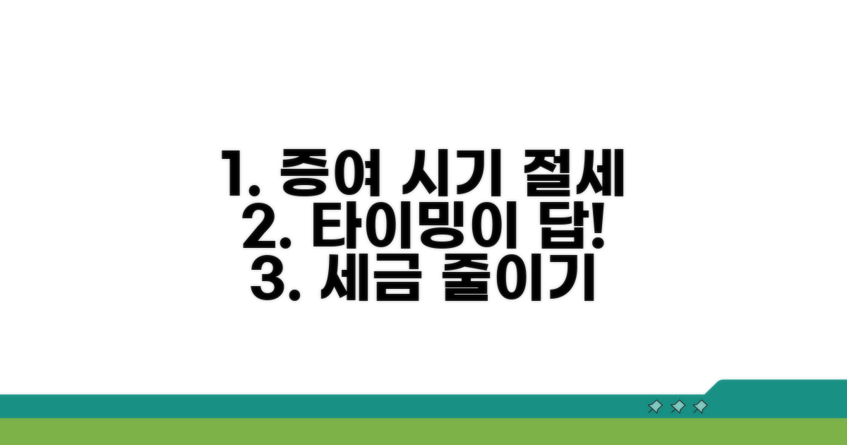 절세 팁 1: 증여 시기 활용법