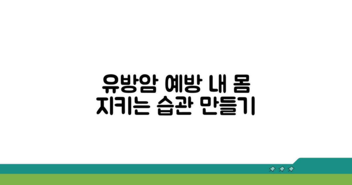내게 맞는 유방암 예방 습관 만들기