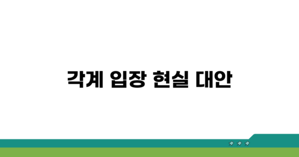 각계각층 입장과 현실적 대안