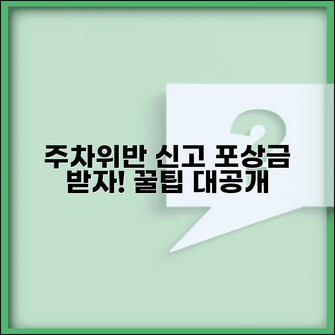 주차위반 과태료 신고 포상금 지급 | 불법주차 신고 포상금 수령