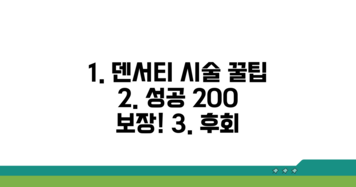성공적인 덴서티 시술을 위한 꿀팁