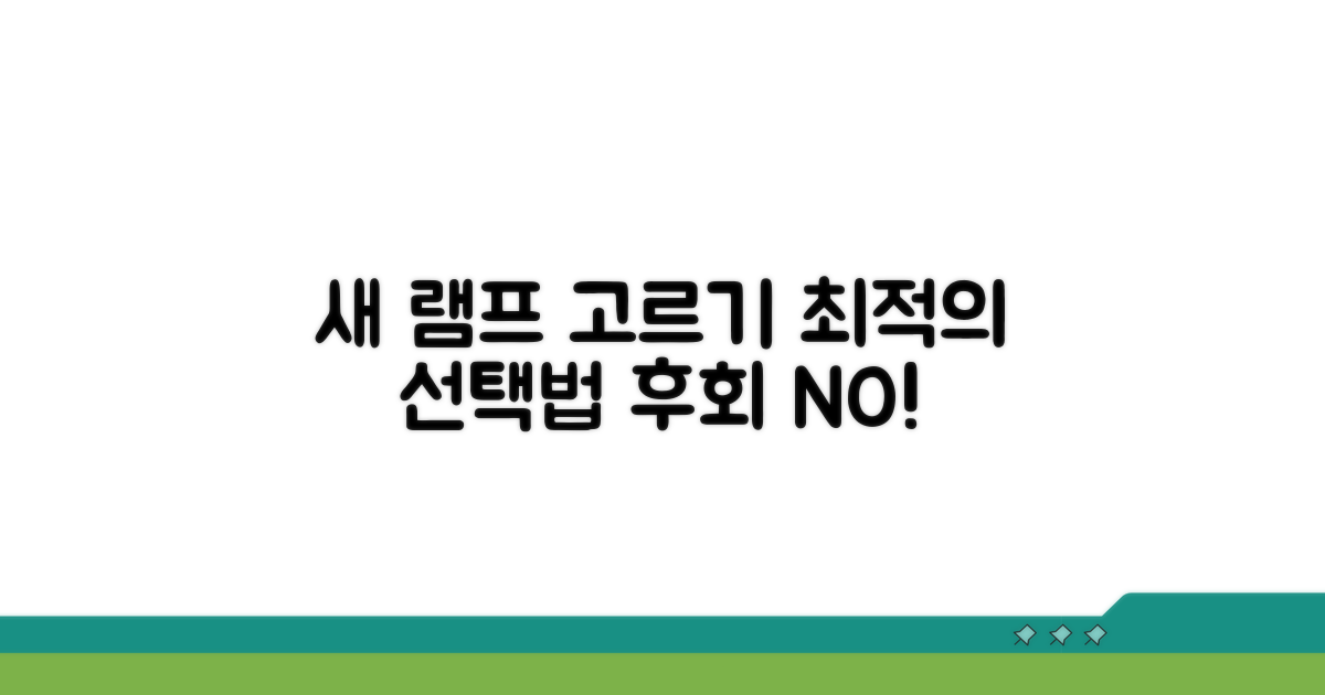 새 램프 선택, 최적화 방법