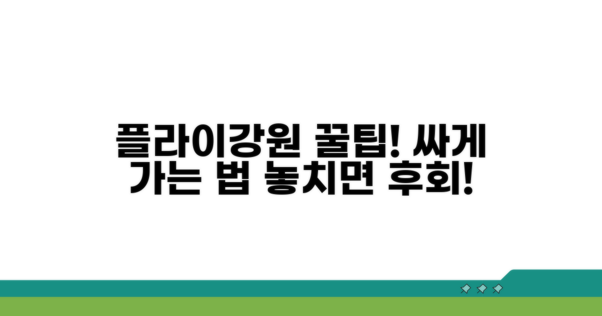 플라이강원 이용 꿀팁 모음