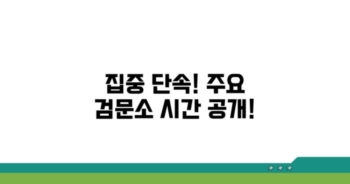 집중 단속 시간과 주요 검문소