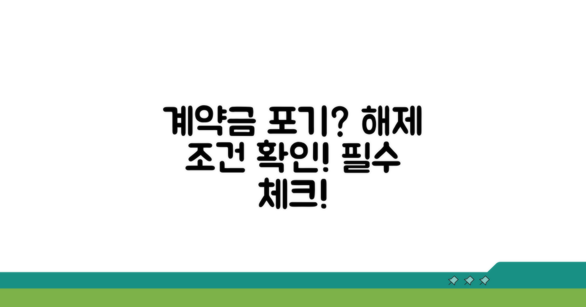 계약금 포기, 해제 조건 확인