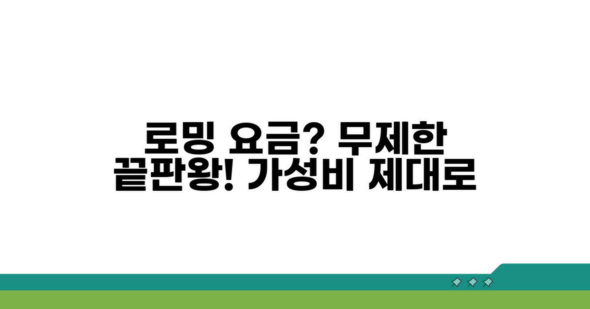 로밍 무제한 요금 얼마일까?