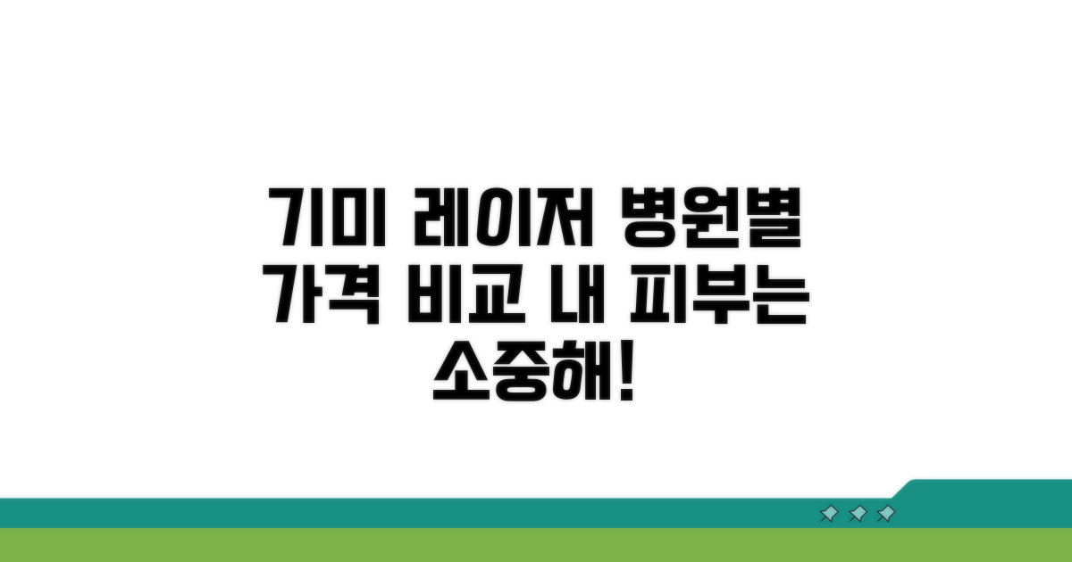병원별 기미 레이저 가격 비교