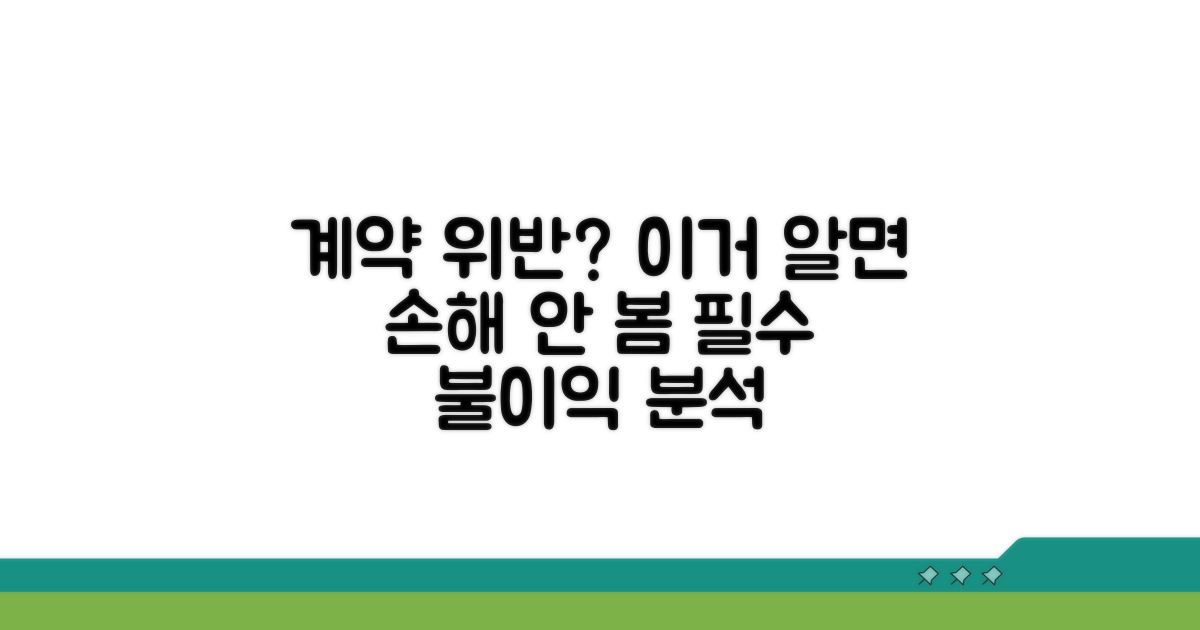 계약 위반 시 불이익 상세 분석