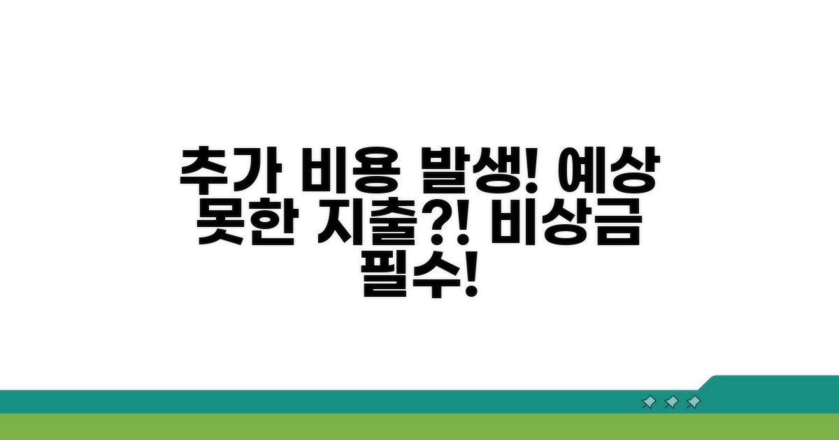 추가 발생 비용과 예상치 못한 지출